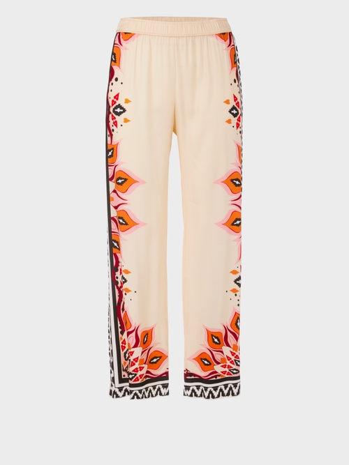 Viscose pants with mixed patterns