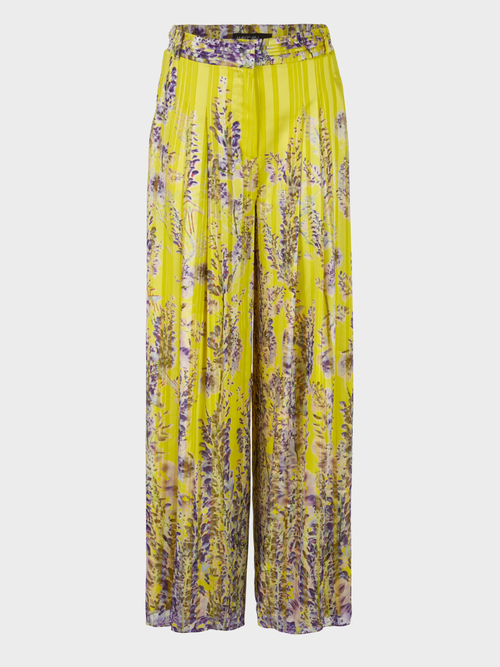 Wide pants with wisteria print