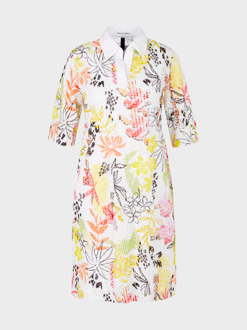 Shirt dress with colourful lace