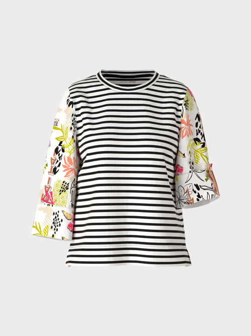 Long-sleeved T-shirt in mixed patterns