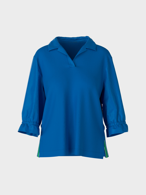 Polo shirt in material mix