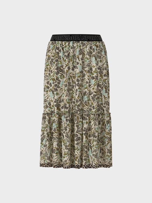 Jupe à volants en crêpe de viscose