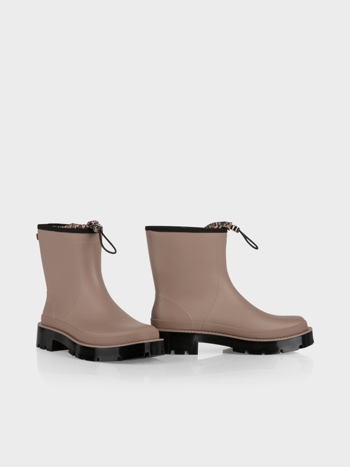 Bottines en caoutchouc doublées léopard