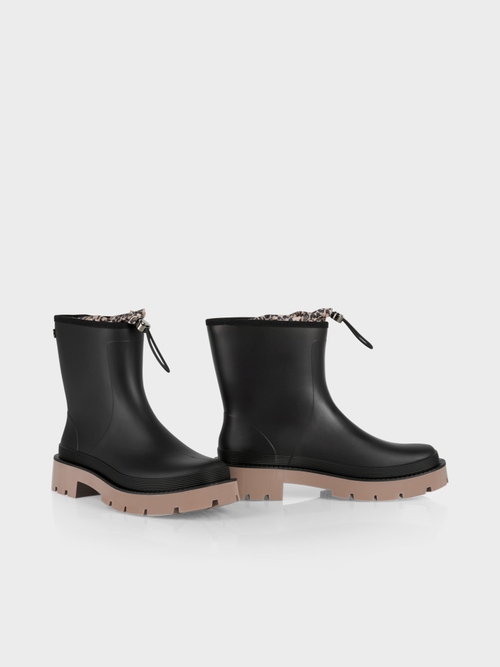 Gummi-Stiefelette mit Leo-Futter