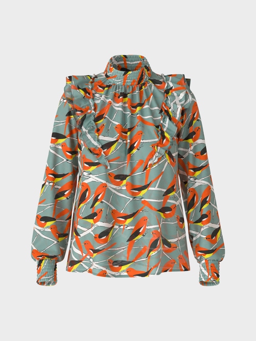 Chemise ludique motif oiseau