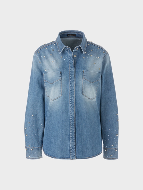 Blouse met parelborduursel