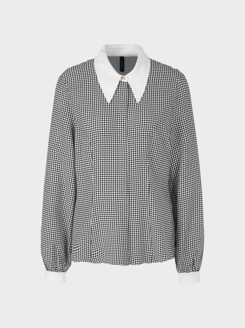 Viscose blouse with houndstooth check
