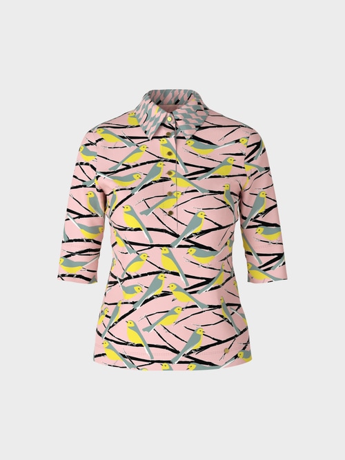 Bird design polo shirt