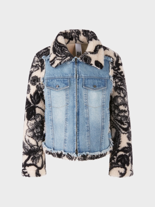 Veste outdoor en peluche imprimée