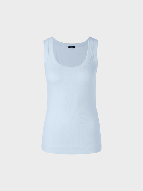 Sleeveless cotton rib top