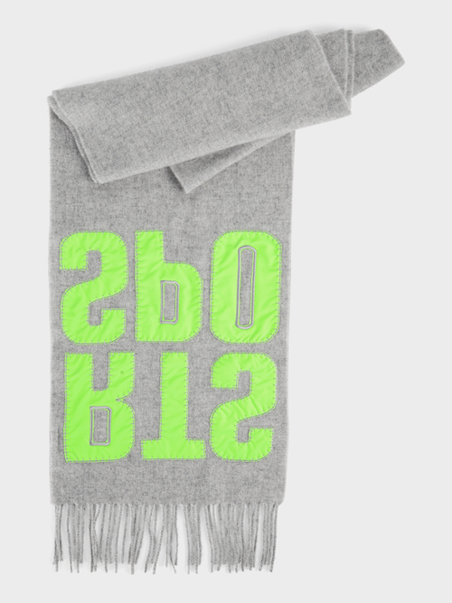 Scarf with letter appliqué