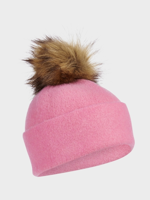 Knitted hat with pom pom