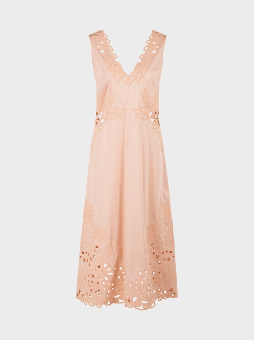 Tailliertes Kleid mit Lockstickerei