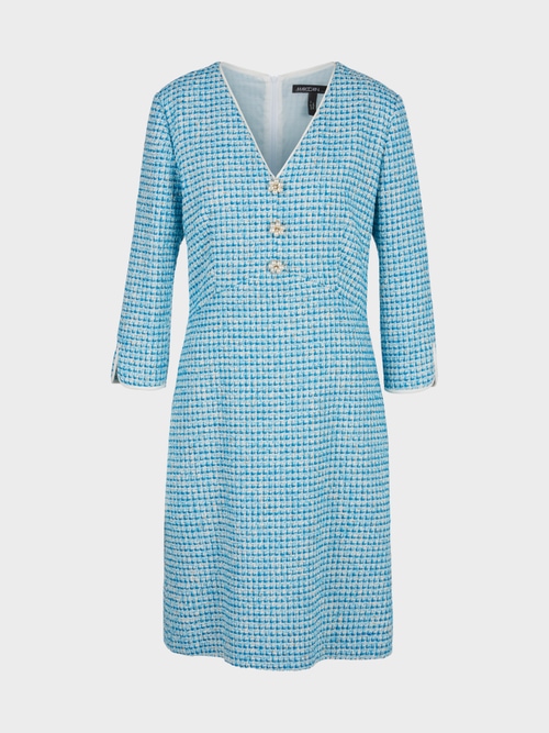 Robe à motif structuré à carreaux
