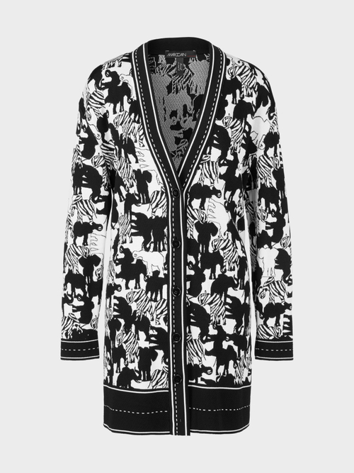 Cardigan motif animalier tricoté en Allemagne