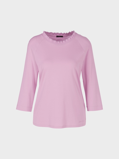 T-shirt met kraag met ruches