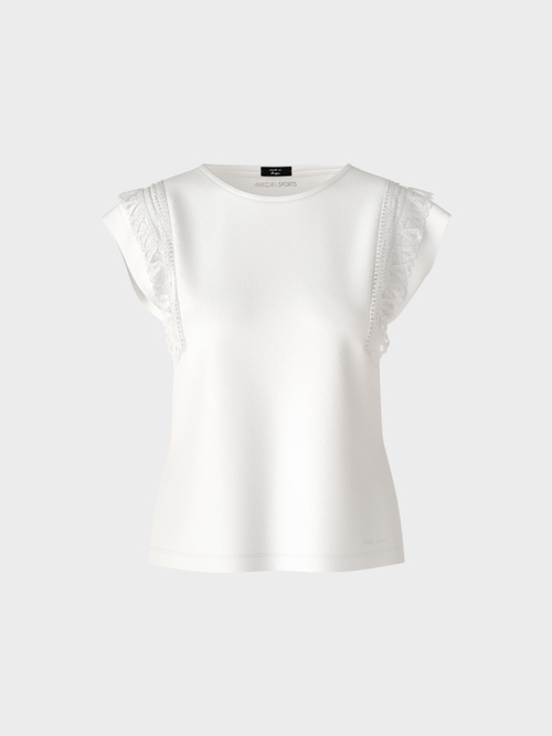 Ärmelloses T-Shirt im Materialmix