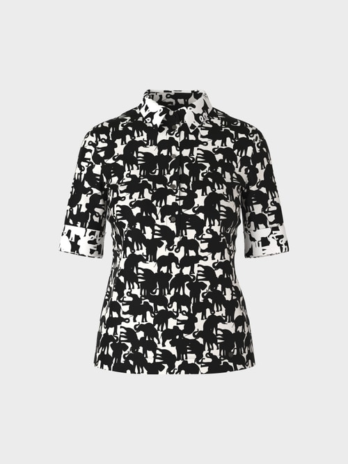 Poloshirt met olifantprint