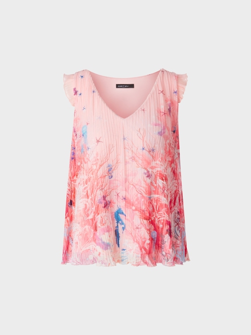 Plissiertes Top mit Unterwasserprint