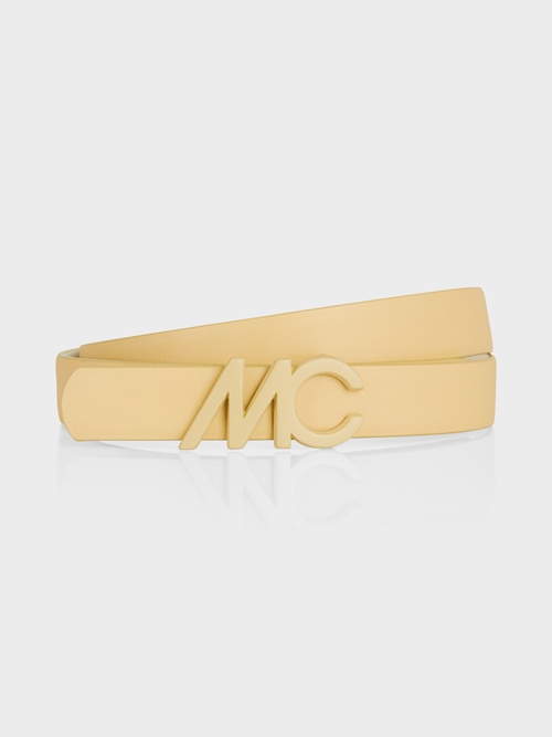 Ceinture en cuir à boucle à logo MC
