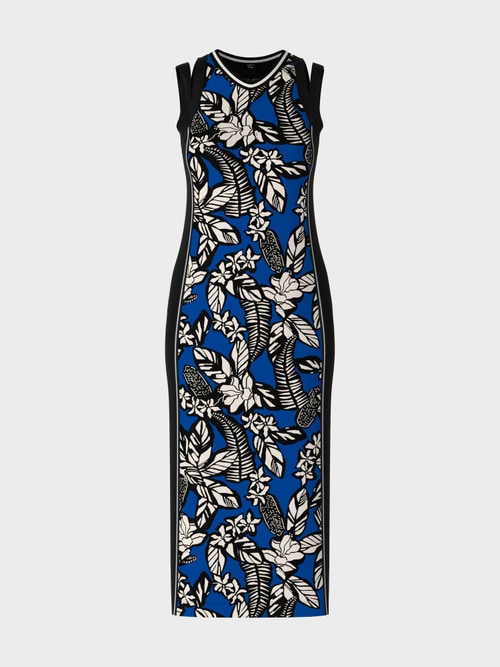 Long dress in cotton rib