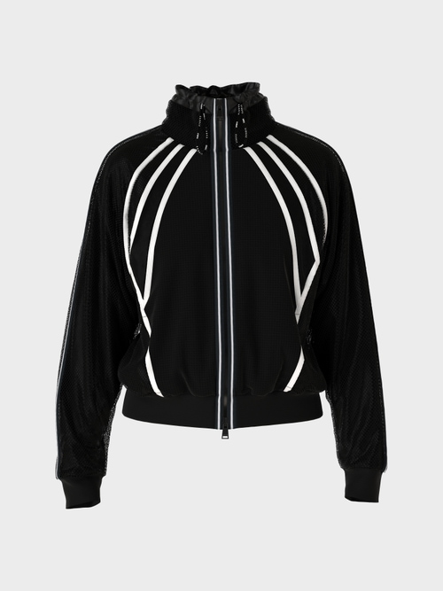 Sporty zip-up jacket with mesh details