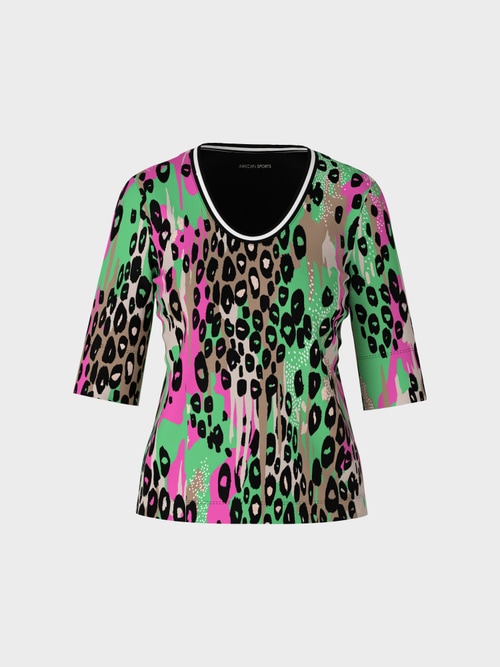 Tee-shirt imprimé intégral et manches 3/4