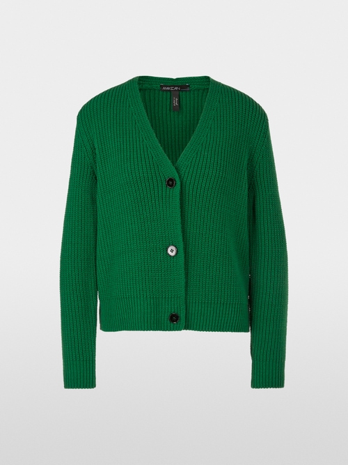 Ribbed cardigan knitted in Germany