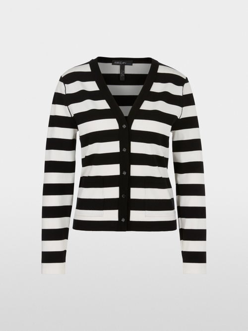 Striped cardigan knitted in Germany