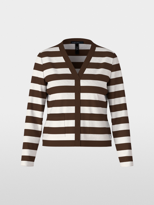 Striped cardigan knitted in Germany