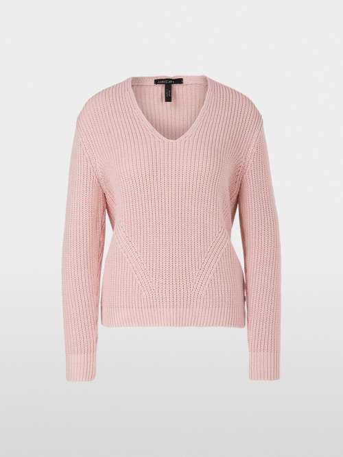 Trui met V-hals Knitted in Germany