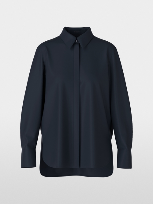 Stretchkatoenen overhemdblouse