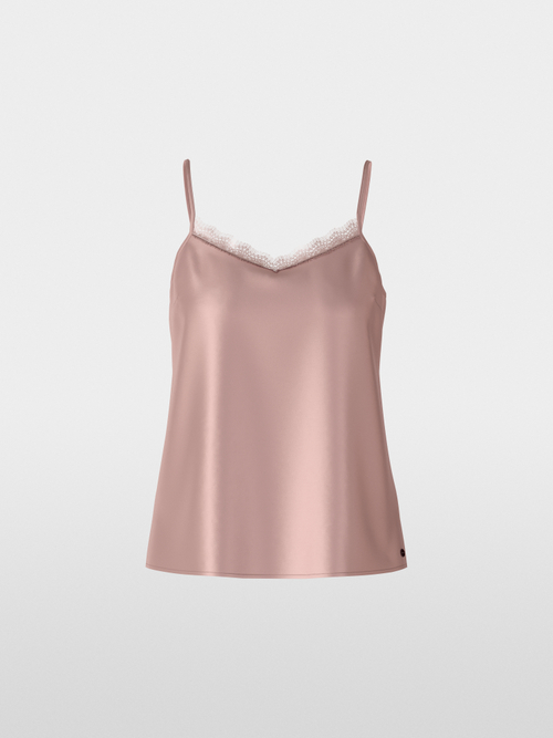 Silk top with lace