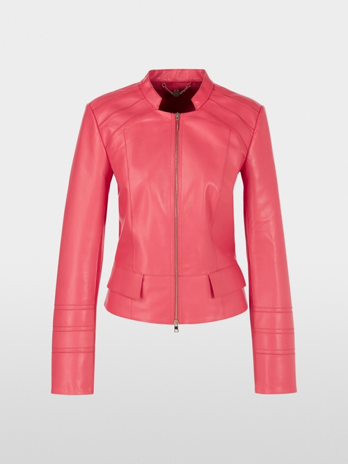 Veste en cuir d'agneau avec insert stretch