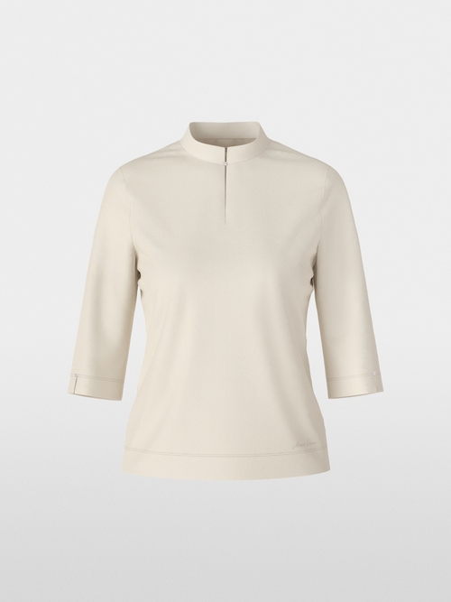 Elegant T-shirt with stand-up collar