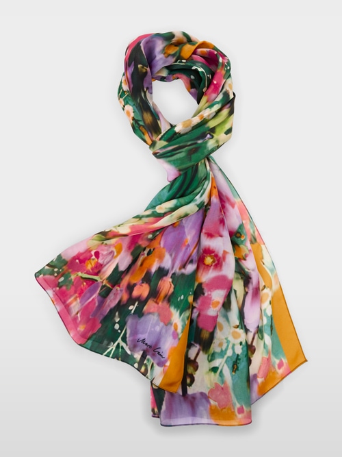 Silk Scarf with Floral Print