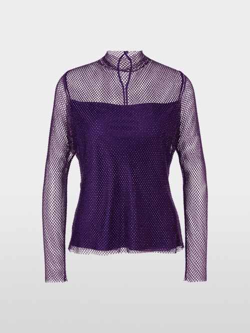 Mesh blouse with mini sequins