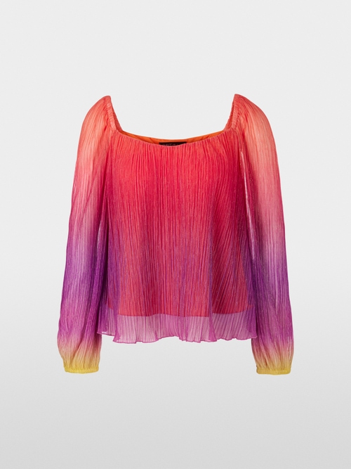 Scuba-Bluse mit Karree-Ausschnitt