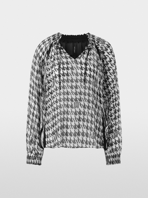 Slip-On Blouse with Checkered Design