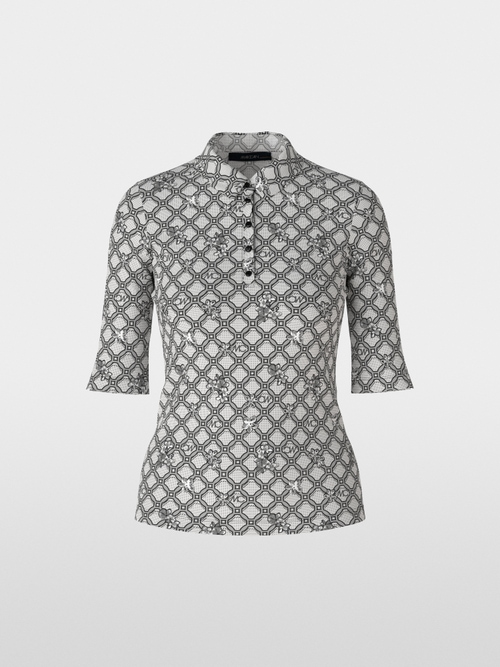 Poloshirt met Marc Cain kettingprint