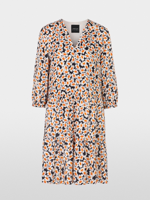 Robe à volants imprimée en viscose