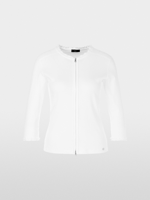 Plain jacket in cotton rib