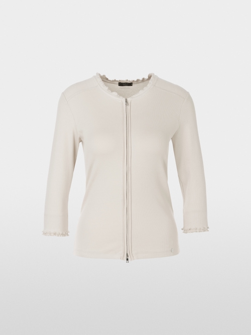 Plain jacket in cotton rib