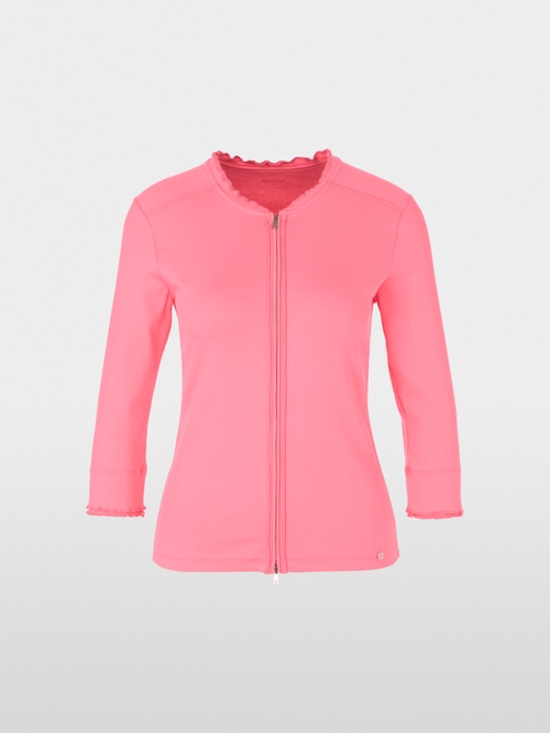Plain jacket in cotton rib