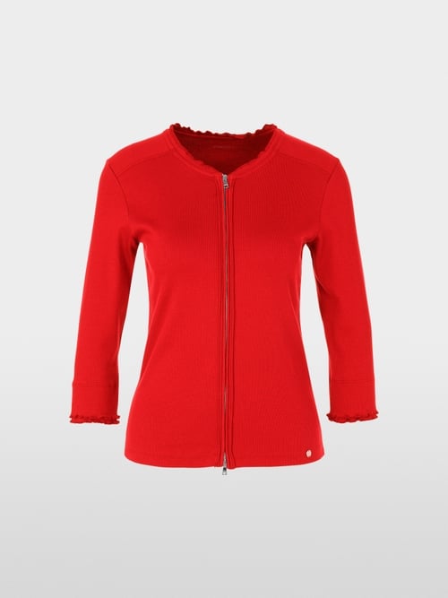 Plain jacket in cotton rib