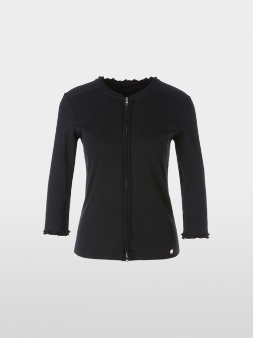 Plain jacket in cotton rib