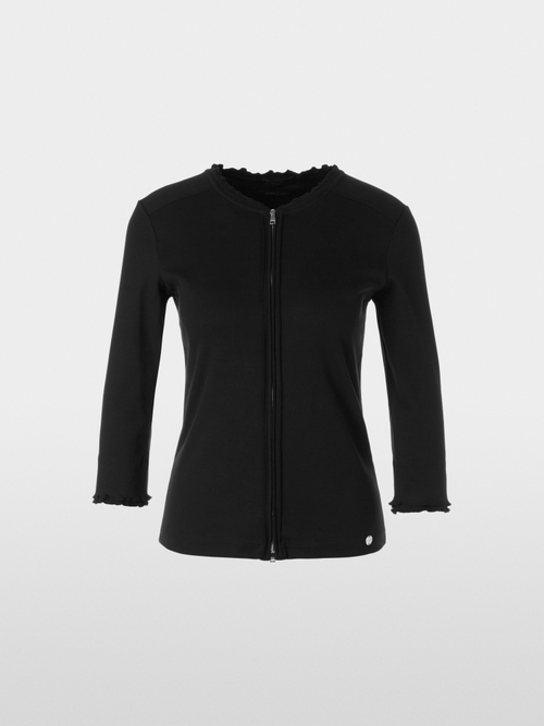 Plain jacket in cotton rib