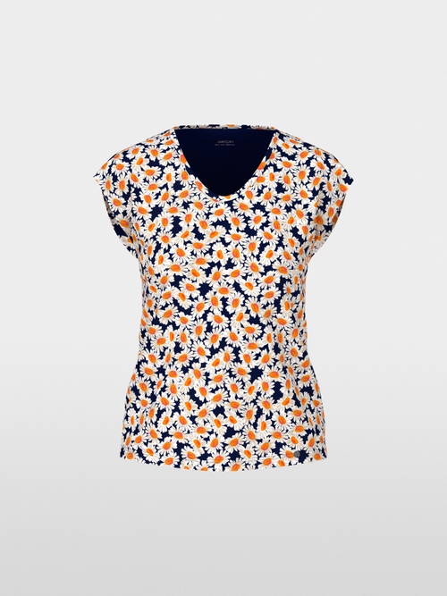 Kimono T-shirt with daisy print
