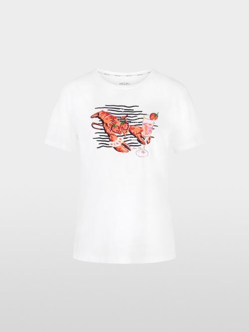 Baumwoll-T-Shirt mit Lobster-Print