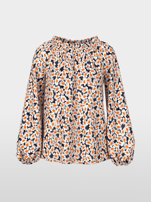 Blouse ample en viscose avec imprimé marguerites